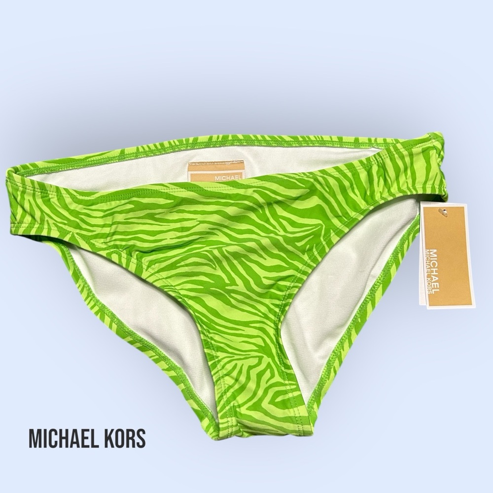 Michael Kors Green Zebra Bikini Bottoms – Various Sizes